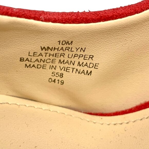 NINE WEST Harlynn Red Suede Ruche Vamp Block Heel Pumps - Picture 5 of 11